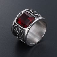Retro Classic Style Color Block 304 Stainless Steel Inlay Zircon Men's Rings main image 1