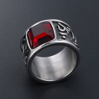 Retro Classic Style Color Block 304 Stainless Steel Inlay Zircon Men's Rings main image 3