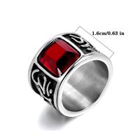 Retro Classic Style Color Block 304 Stainless Steel Inlay Zircon Men's Rings main image 2