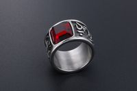 Retro Classic Style Color Block 304 Stainless Steel Inlay Zircon Men's Rings main image 5