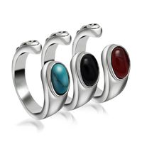 Casual Punk Simple Style C Shape 304 Stainless Steel Inlay Acrylic Men's Rings main image 6