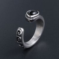Casual Punk Simple Style C Shape 304 Stainless Steel Inlay Acrylic Men's Rings main image 3