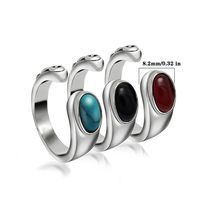 Casual Punk Simple Style C Shape 304 Stainless Steel Inlay Acrylic Men's Rings main image 2
