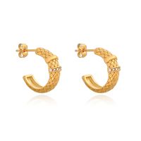 1 Pair Elegant Simple Style Solid Color Plating Inlay 304 Stainless Steel Zircon 18K Gold Plated Ear Studs main image 7