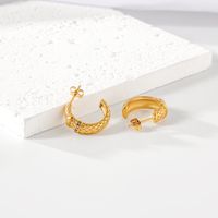 1 Pair Elegant Simple Style Solid Color Plating Inlay 304 Stainless Steel Zircon 18K Gold Plated Ear Studs main image 3