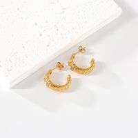 1 Pair Elegant Simple Style Solid Color Plating Inlay 304 Stainless Steel Zircon 18K Gold Plated Ear Studs main image 5