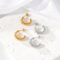 1 Pair Elegant Simple Style Solid Color Plating Inlay 304 Stainless Steel Zircon 18K Gold Plated Ear Studs main image 1