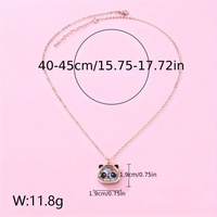 Wholesale Jewelry Cute Solid Color Panda Alloy Acetic Acid Sheets Zinc Pendant Necklace main image 5