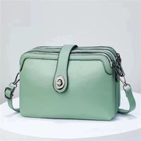 Women's Medium Pu Leather Solid Color Basic Classic Style Zipper Square Bag sku image 4