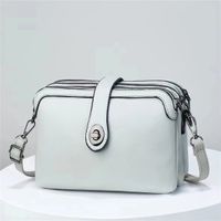 Women's Medium Pu Leather Solid Color Basic Classic Style Zipper Square Bag sku image 7