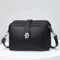 Women's Medium Pu Leather Solid Color Basic Classic Style Zipper Square Bag main image 7