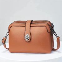 Women's Medium Pu Leather Solid Color Basic Classic Style Zipper Square Bag main image 1