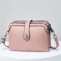 Women's Medium Pu Leather Solid Color Basic Classic Style Zipper Square Bag sku image 2