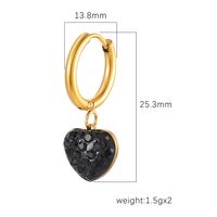 1 Pair Simple Style Classic Style Heart Shape Plating 304 Stainless Steel Gold Plated Drop Earrings main image 2