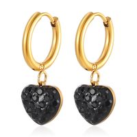 1 Pair Simple Style Classic Style Heart Shape Plating 304 Stainless Steel Gold Plated Drop Earrings main image 4