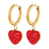 1 Pair Simple Style Classic Style Heart Shape Plating 304 Stainless Steel Gold Plated Drop Earrings main image 5