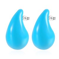 1 Pair Sweet Solid Color Plating 304 Stainless Steel Resin Gold Plated Ear Studs main image 2