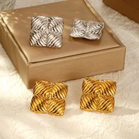 1 Pair Simple Style Classic Style Geometric Plating 304 Stainless Steel Gold Plated Ear Studs main image 1