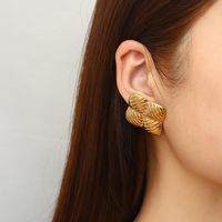 1 Pair Simple Style Classic Style Geometric Plating 304 Stainless Steel Gold Plated Ear Studs main image 3