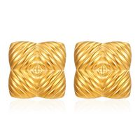 1 Pair Simple Style Classic Style Geometric Plating 304 Stainless Steel Gold Plated Ear Studs main image 5