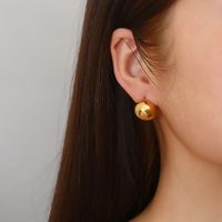 1 Pair Simple Style Classic Style Solid Color Plating 304 Stainless Steel Gold Plated Ear Studs main image 3