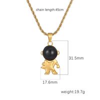 Titanium Steel Simple Style Classic Style Inlay Cartoon Character Natural Stone Pendant Necklace main image 2
