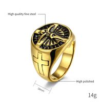 Hip Hop Retro Chisme Acero Inoxidable 304 Enchapado Chapados en oro de 18k Hombres Anillos main image 4