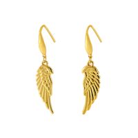 1 Pair Elegant Simple Style Wings Plating 304 Stainless Steel Titanium Steel 18K Gold Plated Drop Earrings main image 5