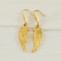 1 Pair Elegant Simple Style Wings Plating 304 Stainless Steel Titanium Steel 18K Gold Plated Drop Earrings main image 6