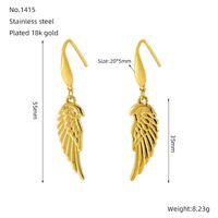 1 Pair Elegant Simple Style Wings Plating 304 Stainless Steel Titanium Steel 18K Gold Plated Drop Earrings sku image 1