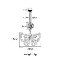 1 Piece Belly Rings Elegant Glam Shiny Bow Knot 316 Stainless Steel  Alloy Plating Inlay Resin Rhinestones Glass Gold Plated main image 6
