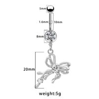 1 Piece Belly Rings Elegant Glam Shiny Bow Knot 316 Stainless Steel  Alloy Plating Inlay Resin Rhinestones Glass Gold Plated main image 5
