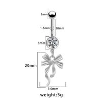 1 Piece Belly Rings Elegant Glam Shiny Bow Knot 316 Stainless Steel  Alloy Plating Inlay Resin Rhinestones Glass Gold Plated main image 7