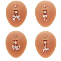 1 Piece Belly Rings Elegant Glam Shiny Bow Knot 316 Stainless Steel  Alloy Plating Inlay Resin Rhinestones Glass Gold Plated main image 3