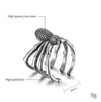 Hip-Hop Retro Spider 304 Stainless Steel 18K Gold Plated Rings In Bulk main image 4