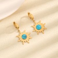1 Pair Retro Solid Color Plating Inlay 304 Stainless Steel Acrylic 18K Gold Plated Drop Earrings main image 1