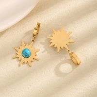 1 Pair Retro Solid Color Plating Inlay 304 Stainless Steel Acrylic 18K Gold Plated Drop Earrings main image 2