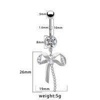 1 Piece Belly Rings Elegant Glam Shiny Bow Knot 316 Stainless Steel  Alloy Plating Inlay Resin Rhinestones Glass Gold Plated sku image 2