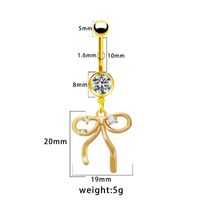 1 Piece Belly Rings Elegant Glam Shiny Bow Knot 316 Stainless Steel  Alloy Plating Inlay Resin Rhinestones Glass Gold Plated sku image 10