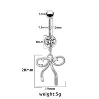 1 Piece Belly Rings Elegant Glam Shiny Bow Knot 316 Stainless Steel  Alloy Plating Inlay Resin Rhinestones Glass Gold Plated sku image 1