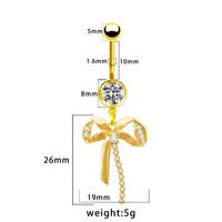 1 Piece Belly Rings Elegant Glam Shiny Bow Knot 316 Stainless Steel  Alloy Plating Inlay Resin Rhinestones Glass Gold Plated sku image 11