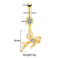 1 Piece Belly Rings Elegant Glam Shiny Bow Knot 316 Stainless Steel  Alloy Plating Inlay Resin Rhinestones Glass Gold Plated sku image 14