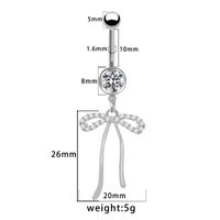1 Piece Belly Rings Elegant Glam Shiny Bow Knot 316 Stainless Steel  Alloy Plating Inlay Resin Rhinestones Glass Gold Plated sku image 4