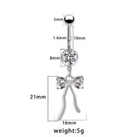1 Piece Belly Rings Elegant Glam Shiny Bow Knot 316 Stainless Steel  Alloy Plating Inlay Resin Rhinestones Glass Gold Plated sku image 5
