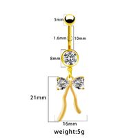 1 Piece Belly Rings Elegant Glam Shiny Bow Knot 316 Stainless Steel  Alloy Plating Inlay Resin Rhinestones Glass Gold Plated sku image 12