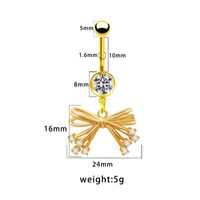 1 Piece Belly Rings Elegant Glam Shiny Bow Knot 316 Stainless Steel  Alloy Plating Inlay Resin Rhinestones Glass Gold Plated sku image 13