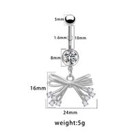 1 Piece Belly Rings Elegant Glam Shiny Bow Knot 316 Stainless Steel  Alloy Plating Inlay Resin Rhinestones Glass Gold Plated sku image 6