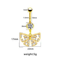 1 Piece Belly Rings Elegant Glam Shiny Bow Knot 316 Stainless Steel  Alloy Plating Inlay Resin Rhinestones Glass Gold Plated sku image 9