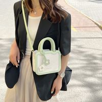 Women's Medium Pu Leather Color Block Cute Classic Style Sewing Thread Zipper Crossbody Bag main image 5