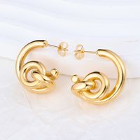 1 Pair IG Style Solid Color Plating 304 Stainless Steel Hoop Earrings sku image 3